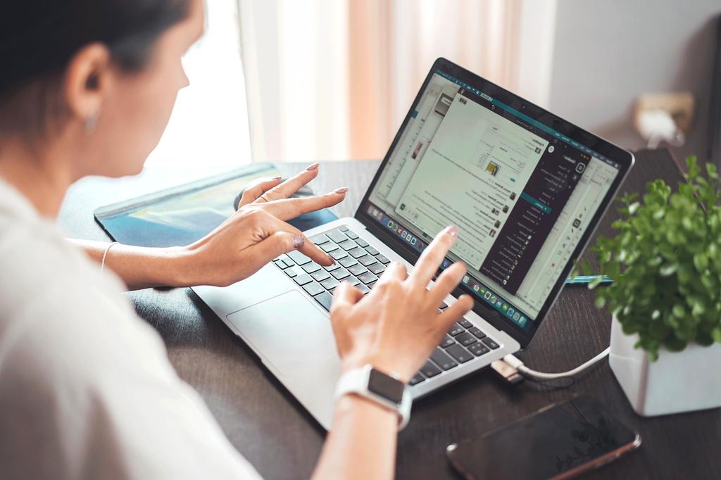 Modern digital workspace with advanced communication technology